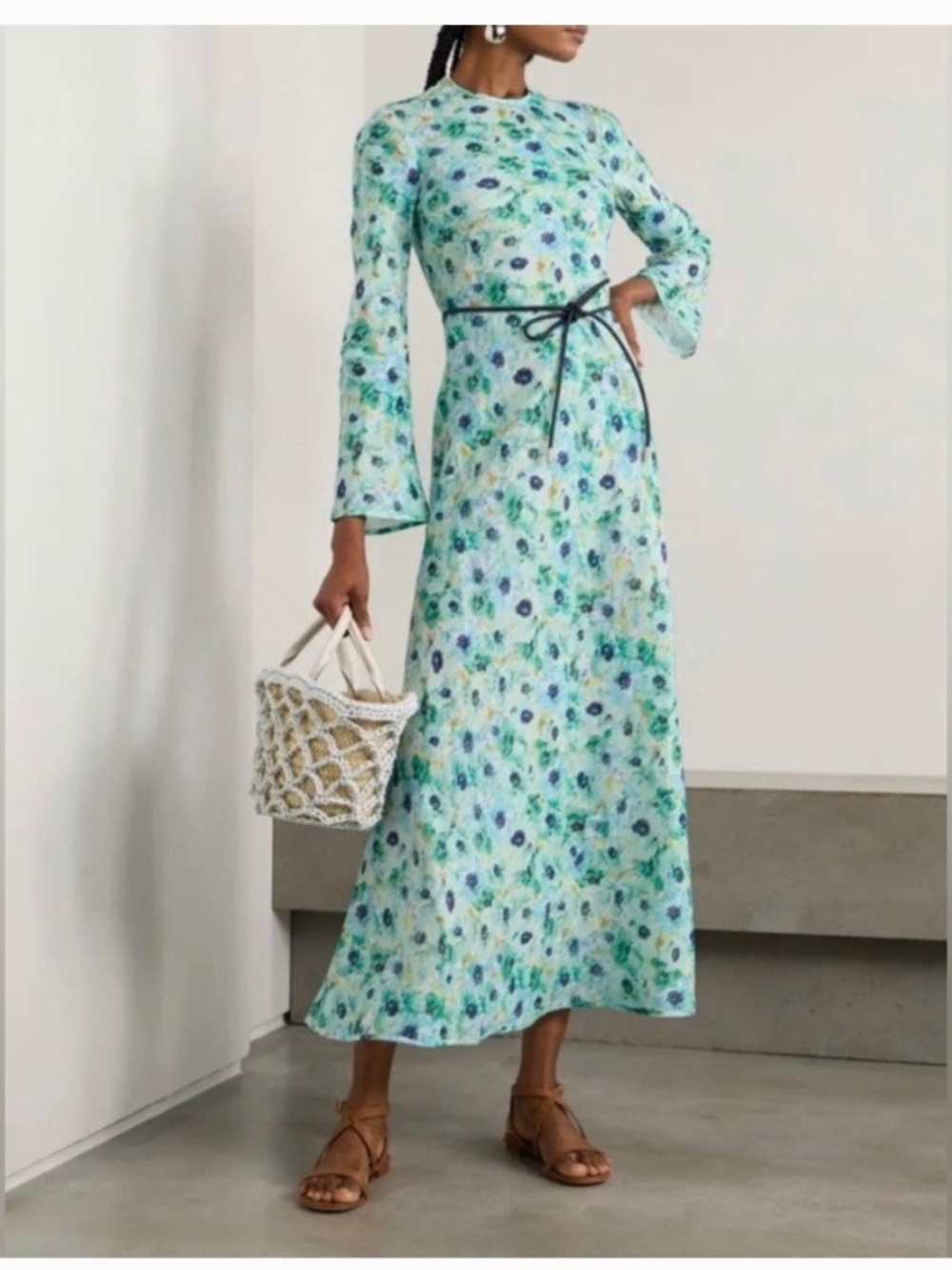 Zimmerman Linen Lightburst Pullover Floral Maxi with Belt -2